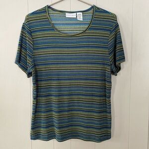 Jaclyn Smith 90s stripe short sleeve top